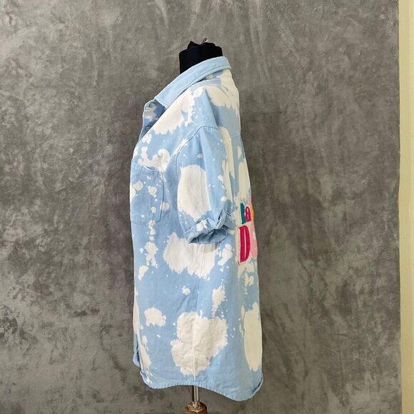 Judith March Thick Embroidered Raised on Dolly Cotton shirt women’s S Button Up - Picture 3 of 10